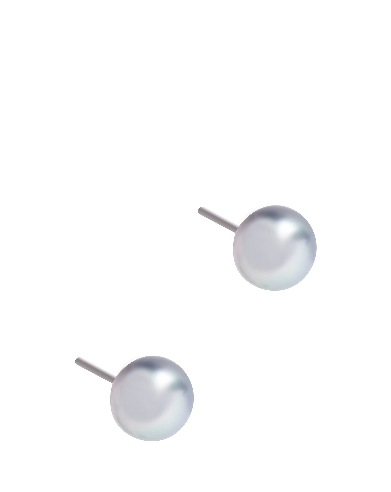 Gift Packaged 'Hazel' 7-7.5mm Grey Freshwater Button Pearl Stud Earrings