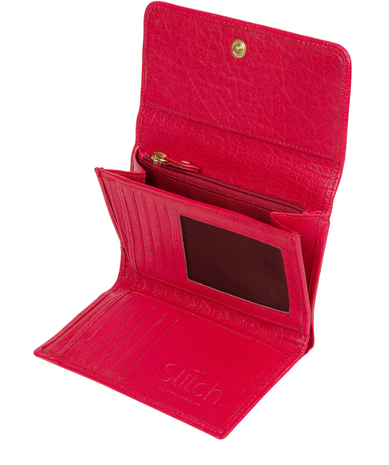 'Dina' Cherry Tri-Fold Leather Purse image 3