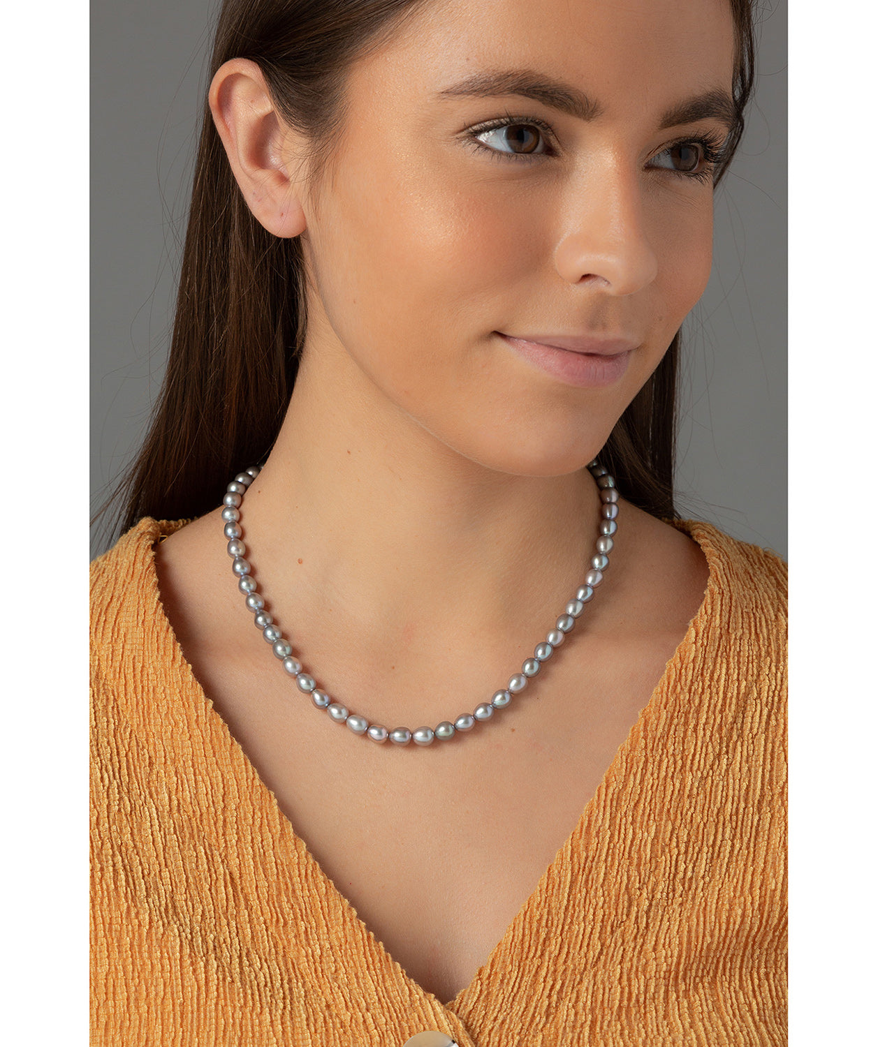 'Terre' Grey Cultured Freshwater Pearl 18" Necklace image 2