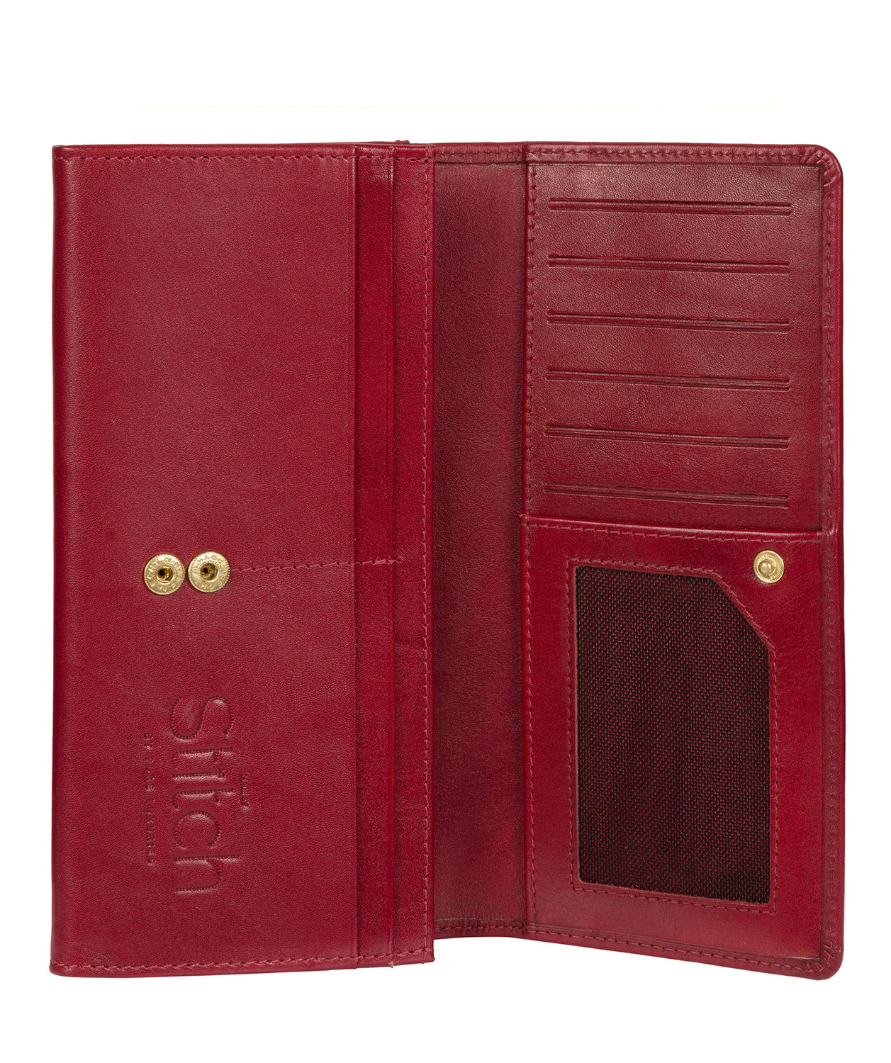 'Lana' Ruby Red Handcrafted Leather RFID Purse