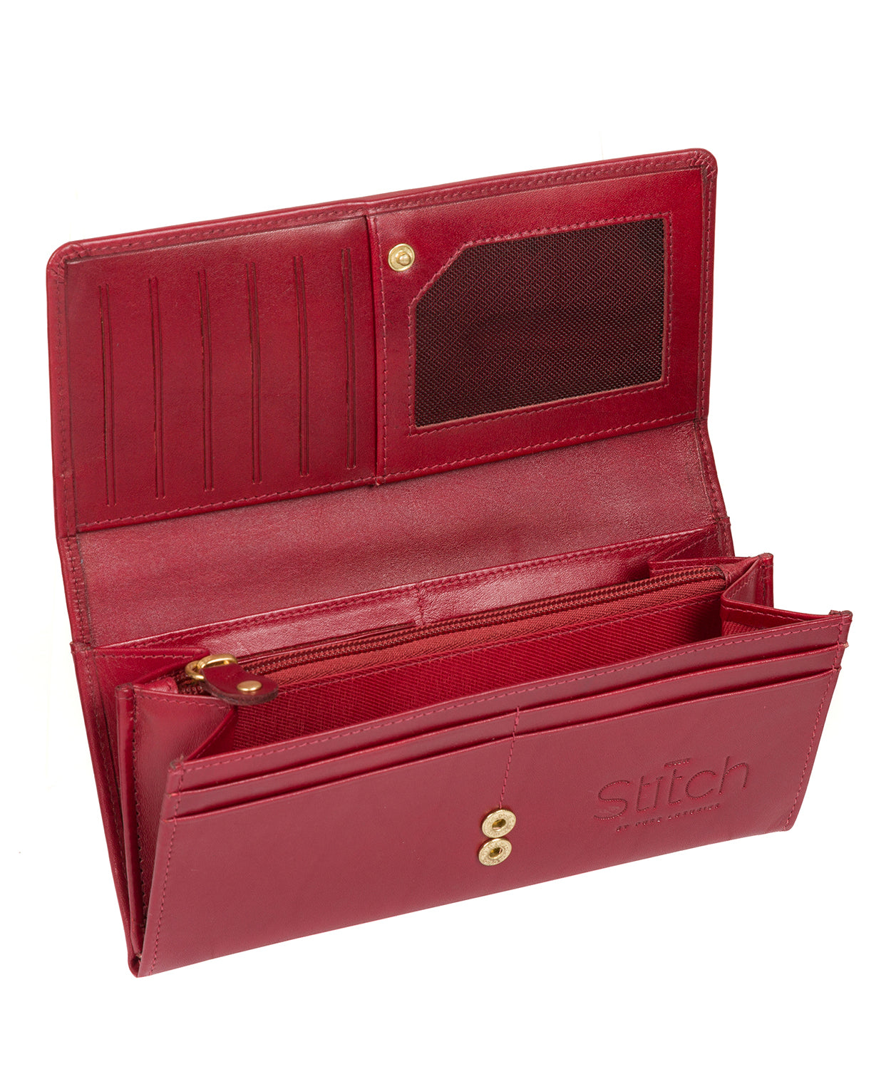 'Lana' Ruby Red Handcrafted Leather RFID Purse