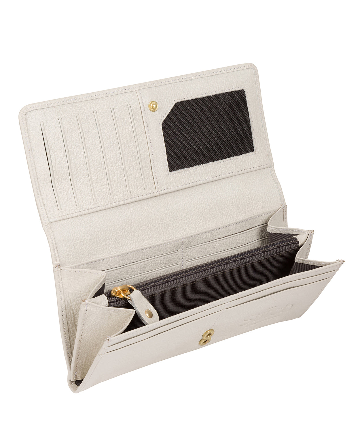 'Lana' Vintage White Leather RFID Purse