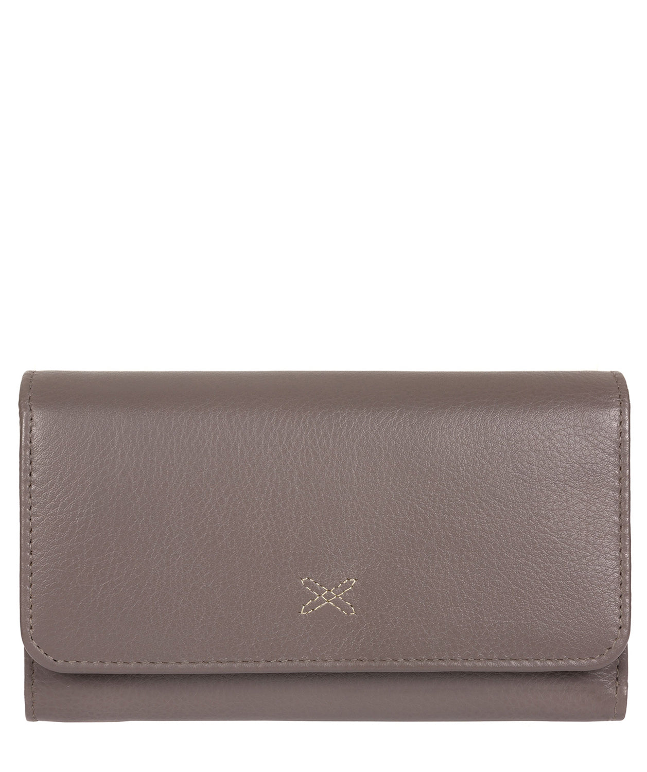 'Klara' Taupe Grey Leather RFID Purse