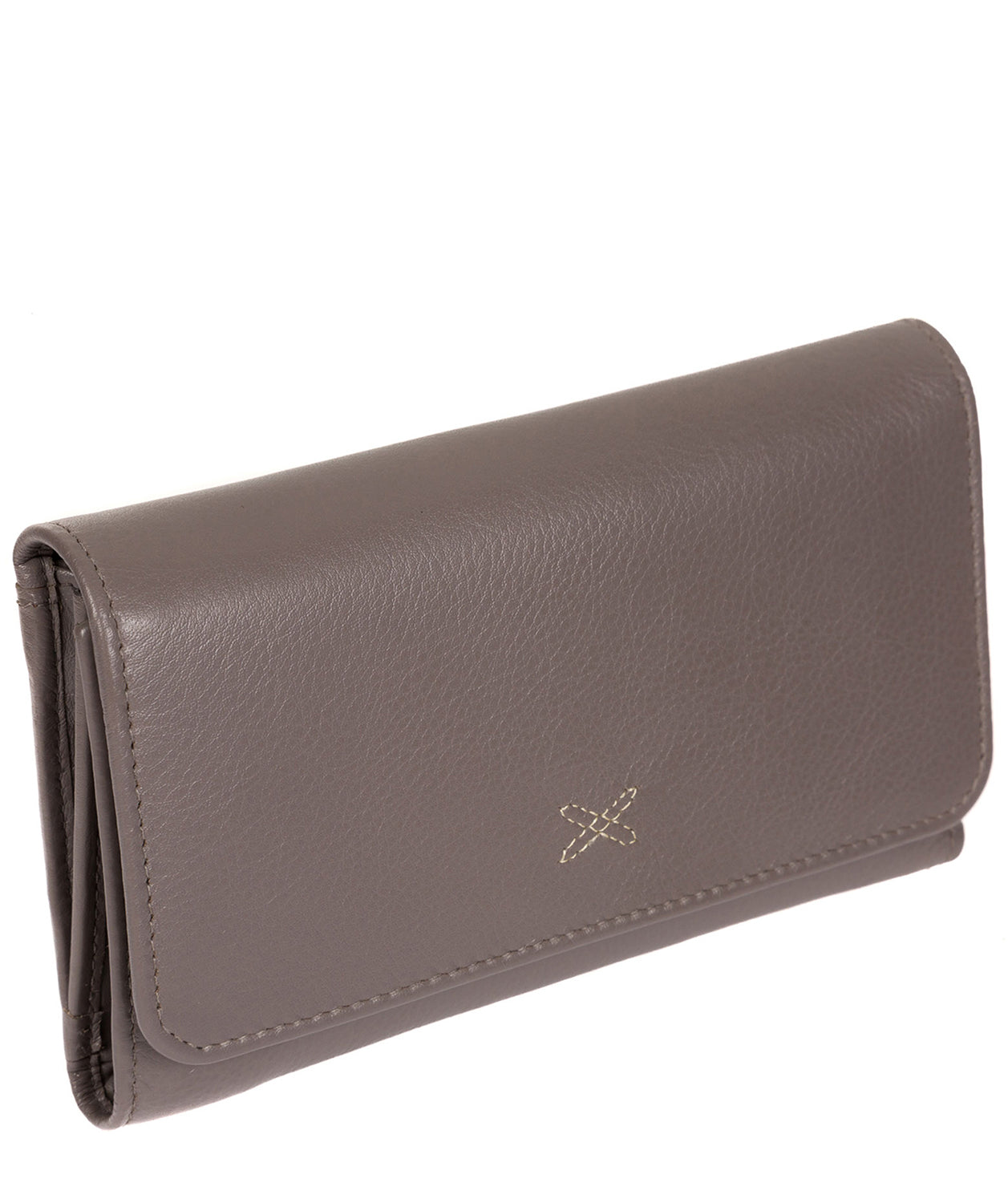 'Klara' Taupe Grey Leather RFID Purse