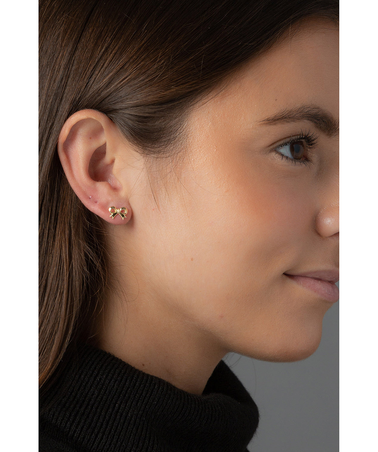 'Natalie' Yellow Gold Bow Stud Earring image 2