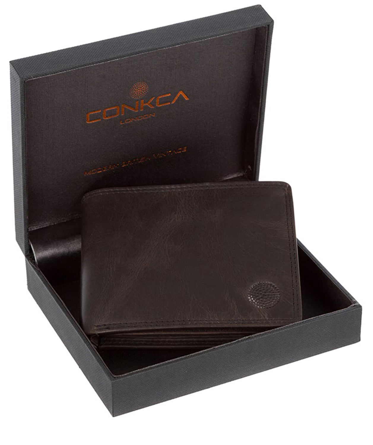 'Brevin' Black Leather 6-Card RFID Wallet