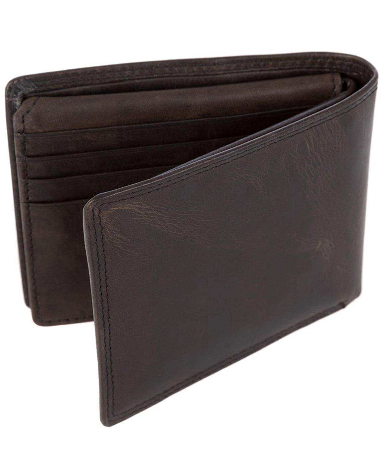 'Brevin' Black Leather 6-Card RFID Wallet