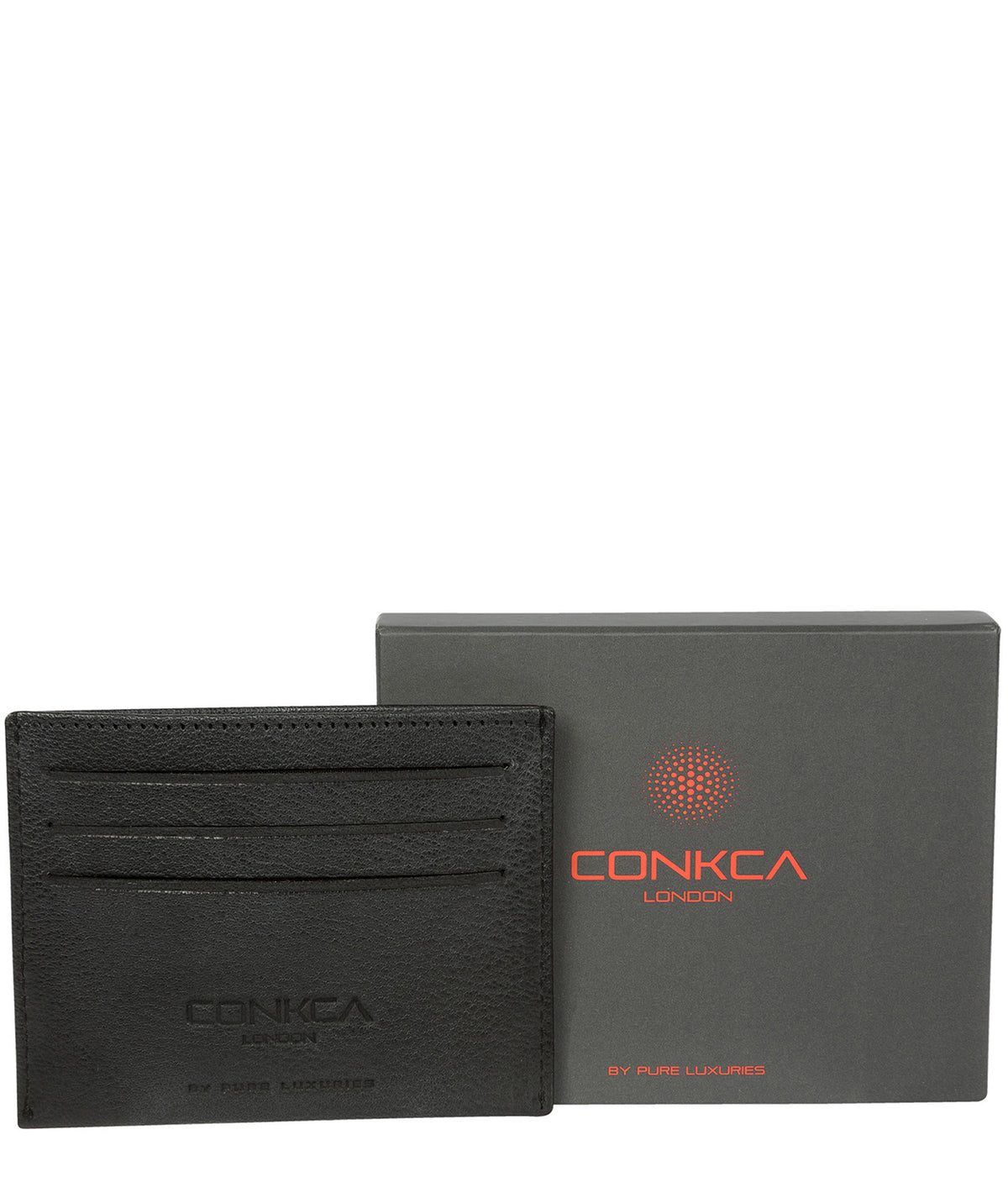 'Otis' Black Leather Card Holder Pure Luxuries London