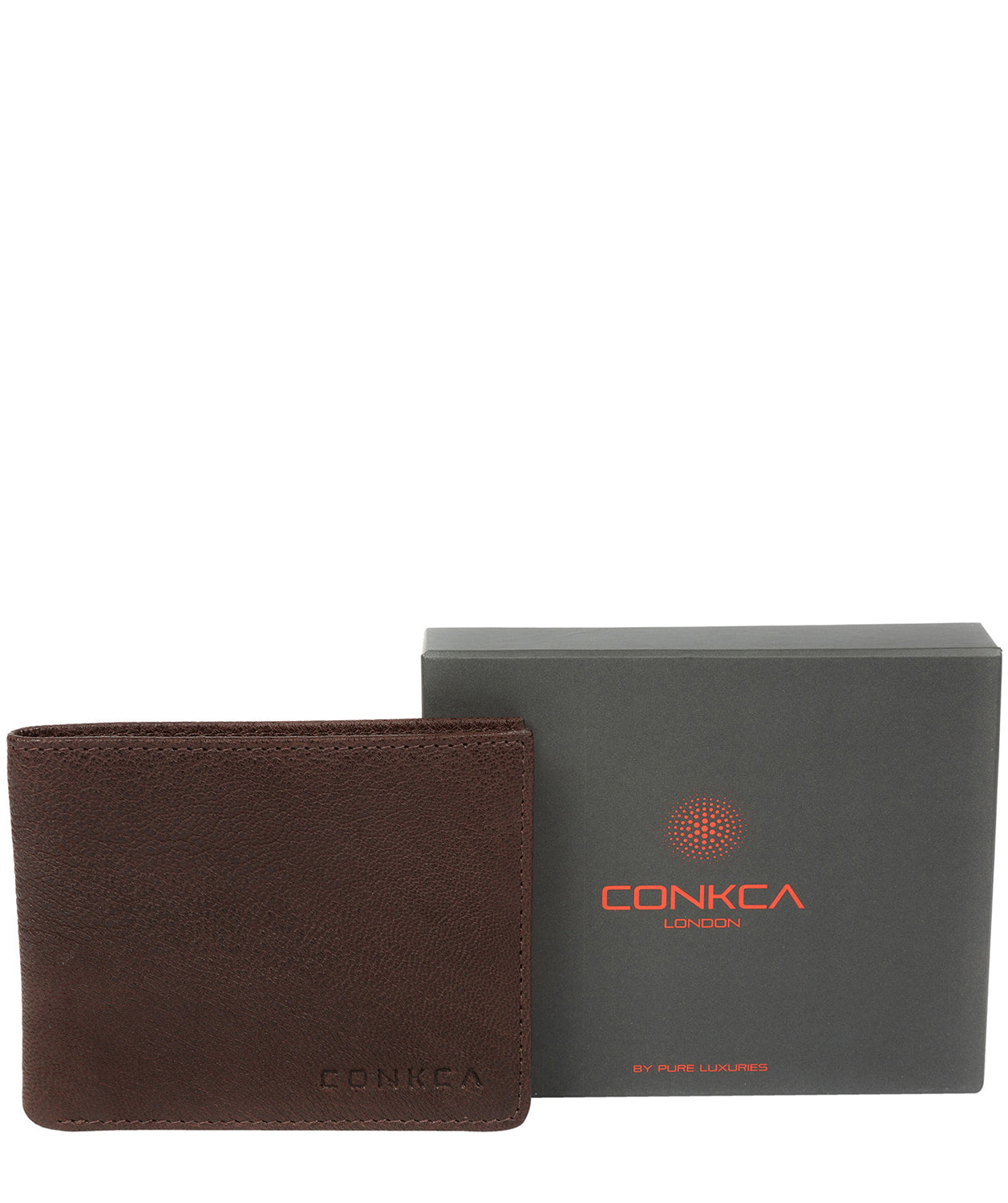 'Alston' Dark Brown Bi-Fold Leather Wallet