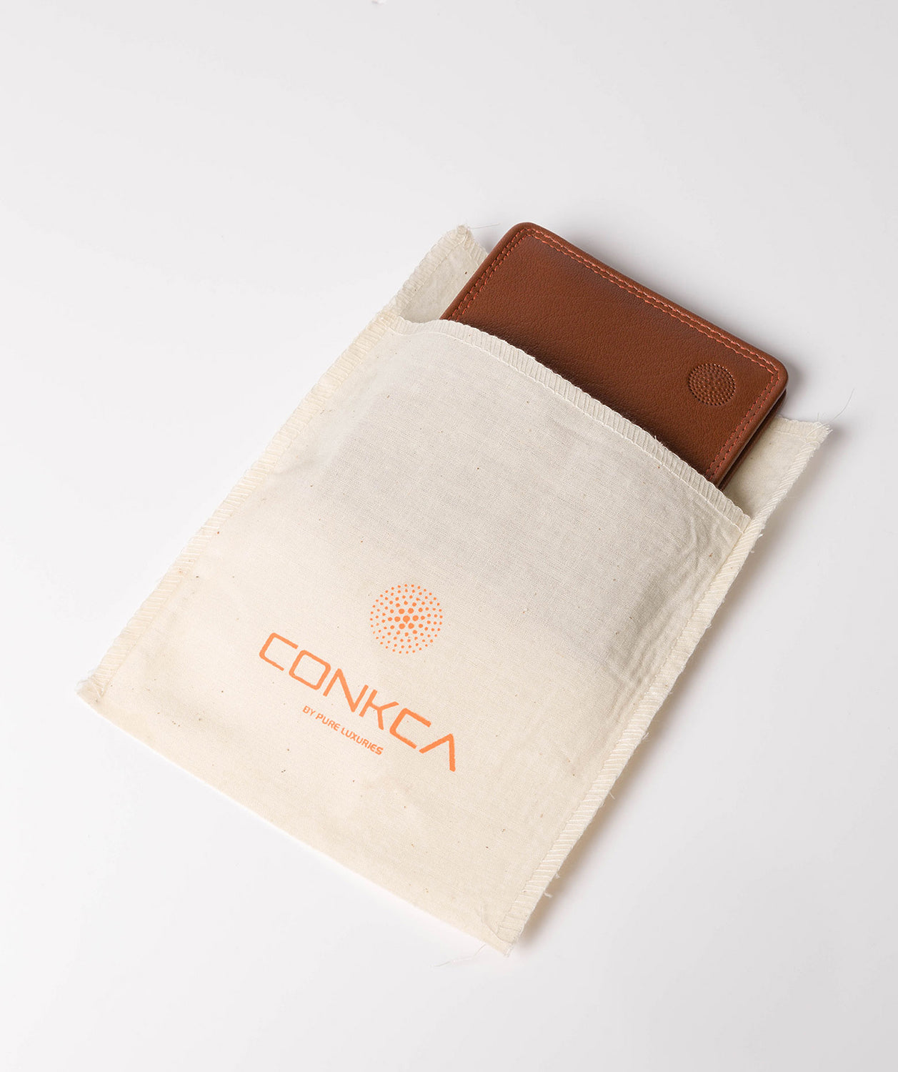 'Campbell' Chestnut Orange Bi-Fold Leather Wallet