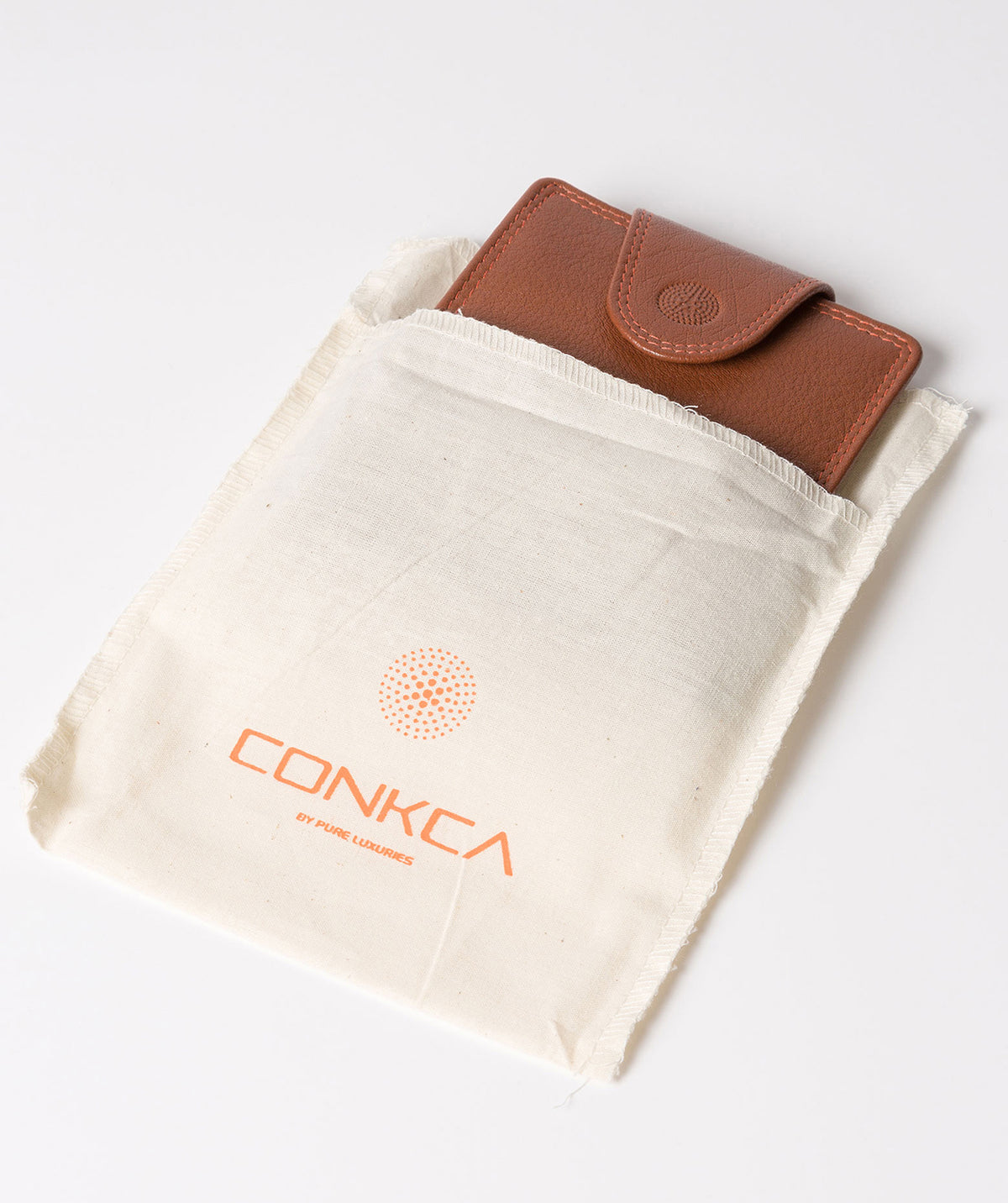 'Tyler' Chestnut Orange Bi-Fold Leather Wallet image 4