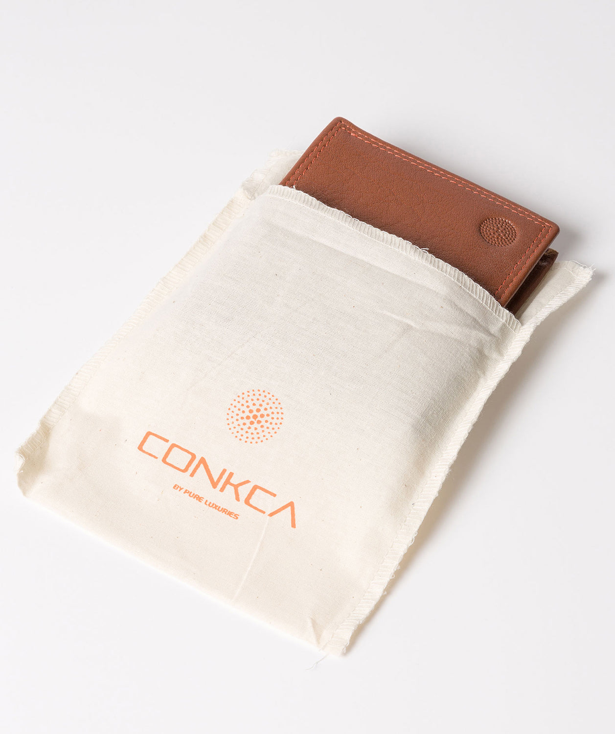 'Edge' Chestnut & Orange Bi-Fold Leather RFID Wallet image 5