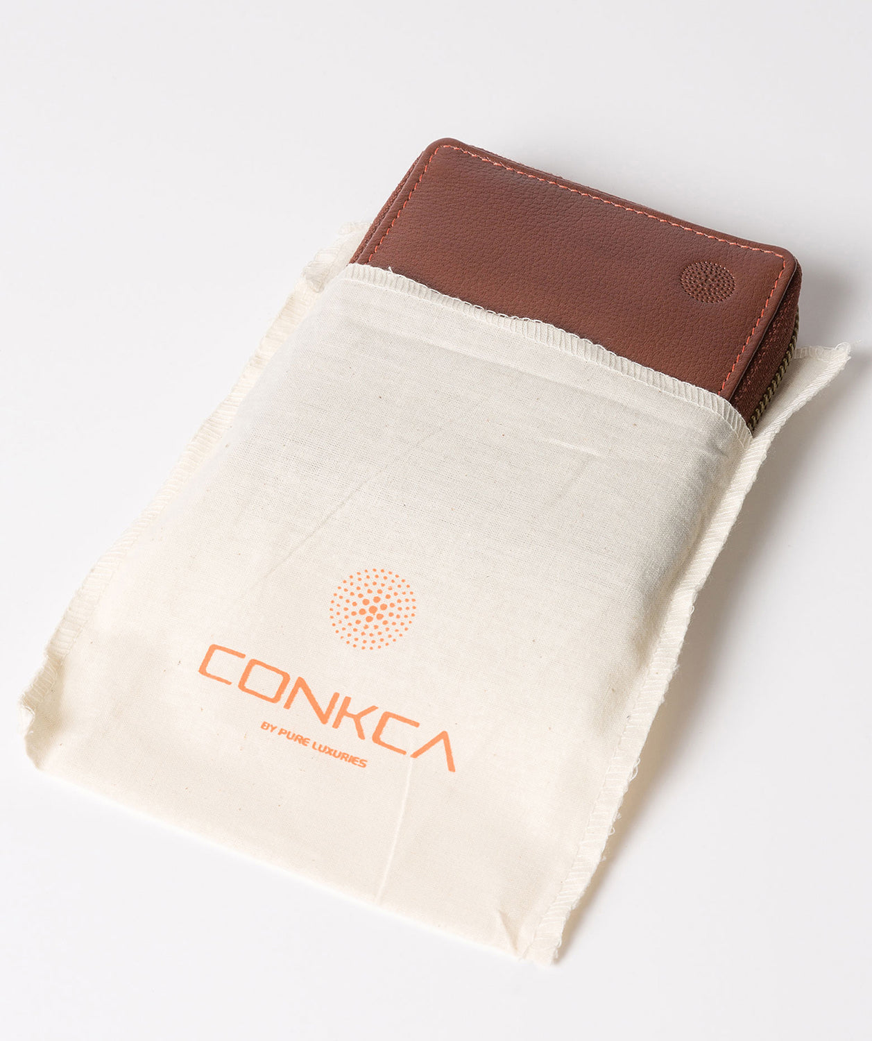 'Morrison' Conker Brown Zip Round Leather Wallet image 5