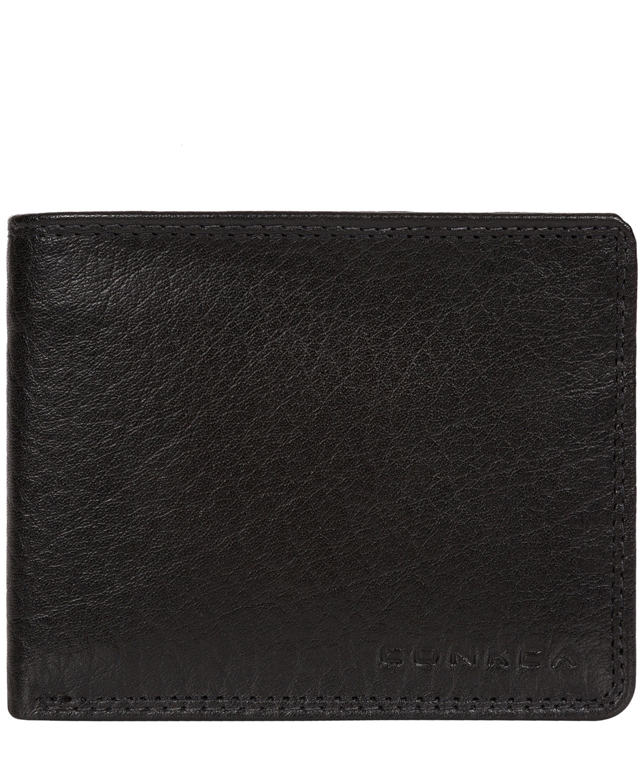 'Wilson' Black Bi-Fold Leather Wallet Pure Luxuries London