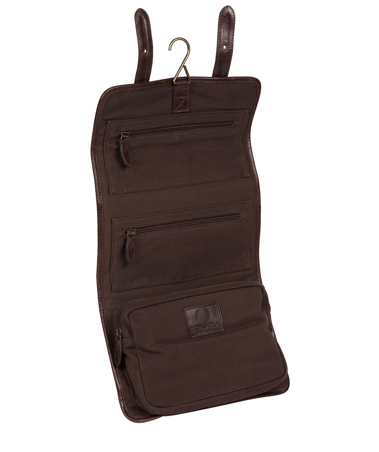 'Mere' Dark Brown Hanging Washbag Pure Luxuries London