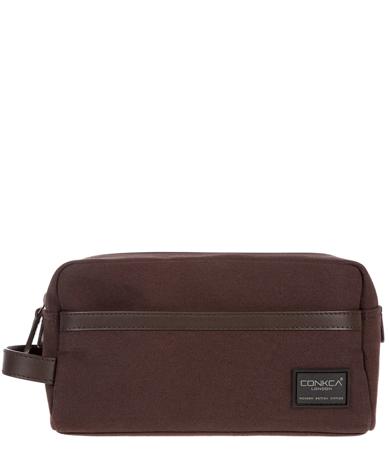 'Tarn' 16oz Heavy-Duty Brown Canvas & Leather Wash Bag