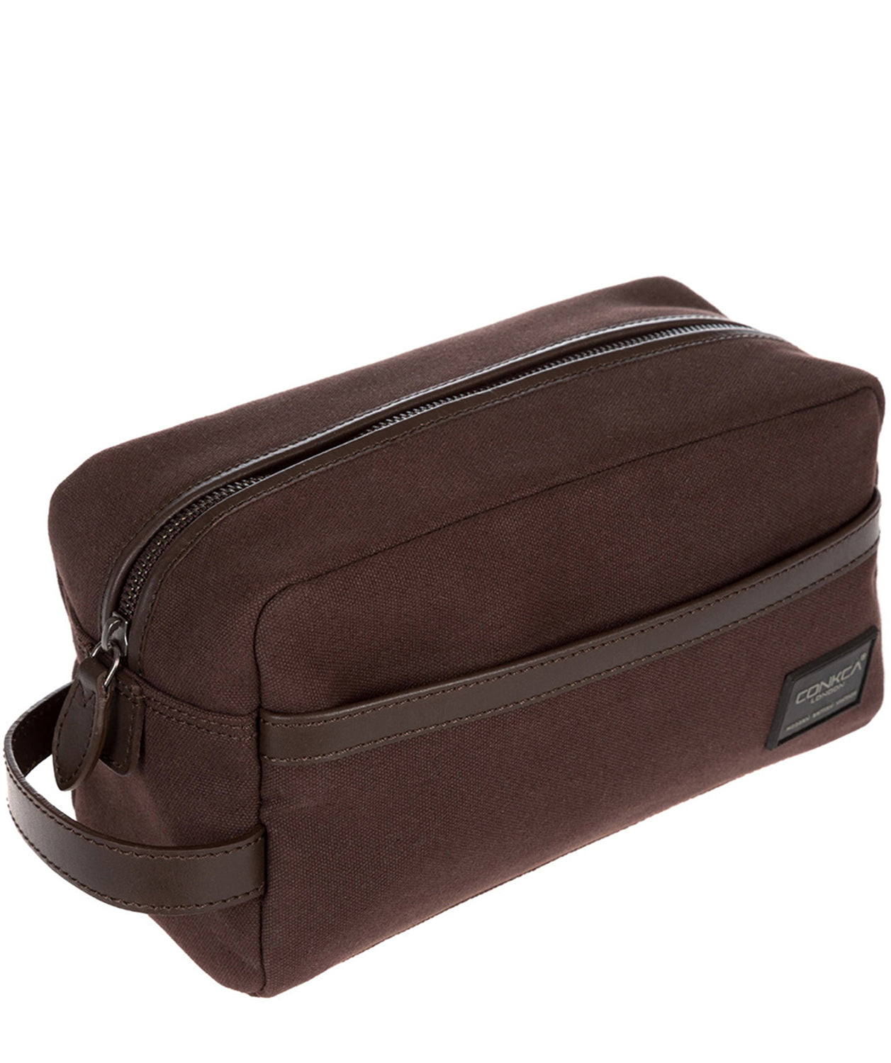 'Tarn' 16oz Heavy-Duty Brown Canvas & Leather Wash Bag