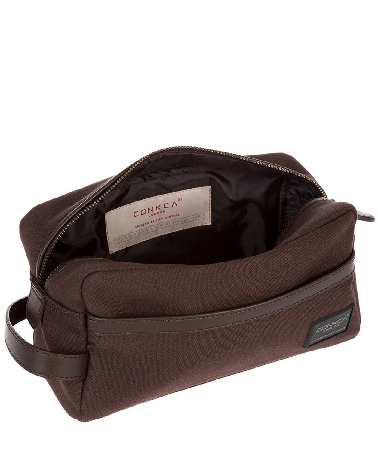 'Tarn' 16oz Heavy-Duty Brown Canvas & Leather Wash Bag