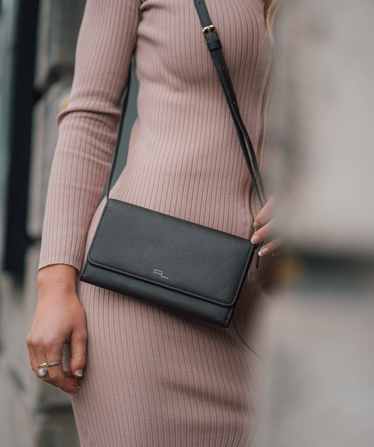'Saffron' Hot Fudge Nappa Leather Cross Body Clutch Bag