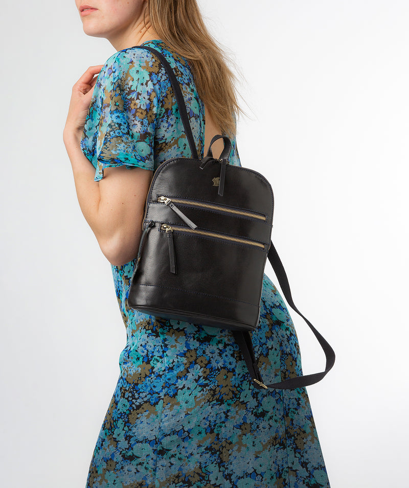 Conkca London Originals Collection #product-type#: 'Francisca' Navy Leather Backpack
