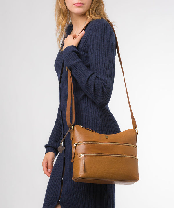 Conkca London Originals Collection #product-type#: 'Georgia' Dark Tan Leather Shoulder Bag