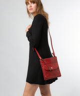 Conkca London Originals Collection #product-type#: 'Lauryn' Chilli Pepper Leather Cross Body Bag