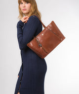 Conkca London Originals Collection #product-type#: 'Clover' Conker Brown Leather Tote Bag