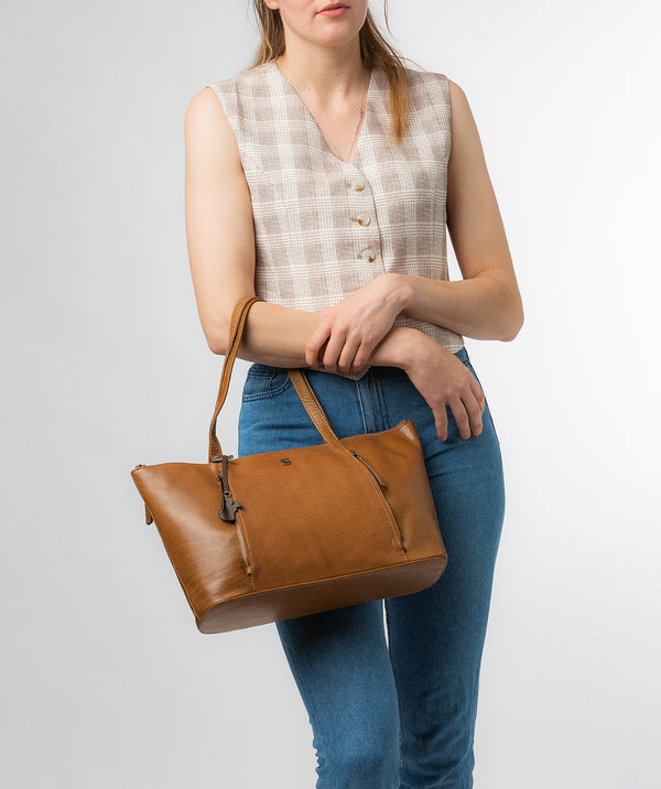 Conkca London Originals Collection #product-type#: 'Clover' Dark Tan Leather Tote Bag