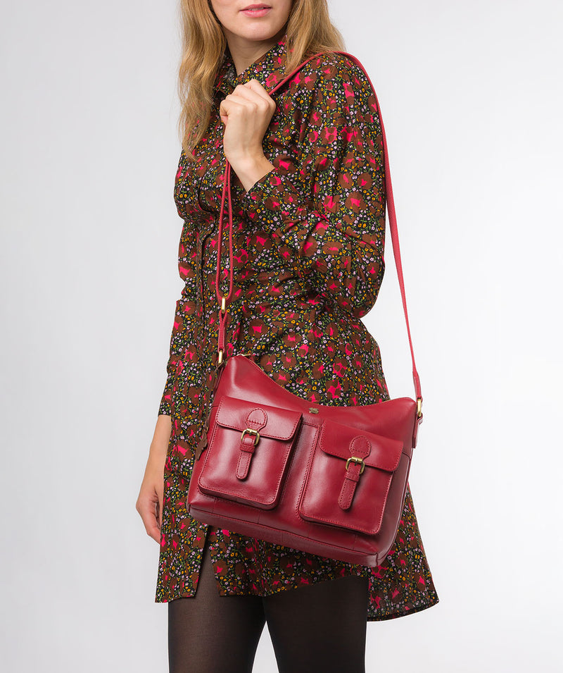Conkca London Originals Collection #product-type#: 'Nancie' Chilli Pepper Leather Shoulder Bag