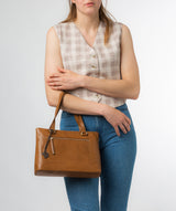 Conkca London Originals Collection #product-type#: 'Alice' Dark Tan Leather Handbag
