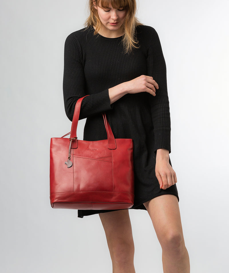 Conkca London Originals Collection #product-type#: 'Patience' Chilli Pepper Leather Tote Bag