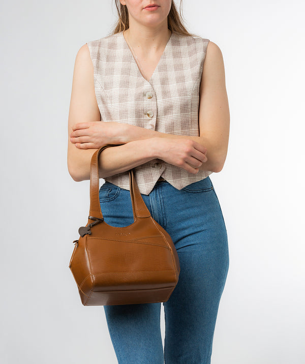 Conkca London Originals Collection #product-type#: 'Juliet' Dark Tan Leather Handbag