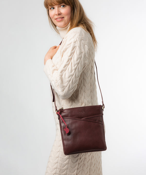 Conkca London Originals Collection #product-type#: 'Avril' Plum Leather Cross Body Bag