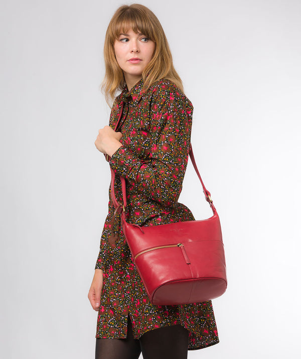Conkca London Originals Collection #product-type#: 'Kristin' Chilli Pepper Leather Shoulder Bag