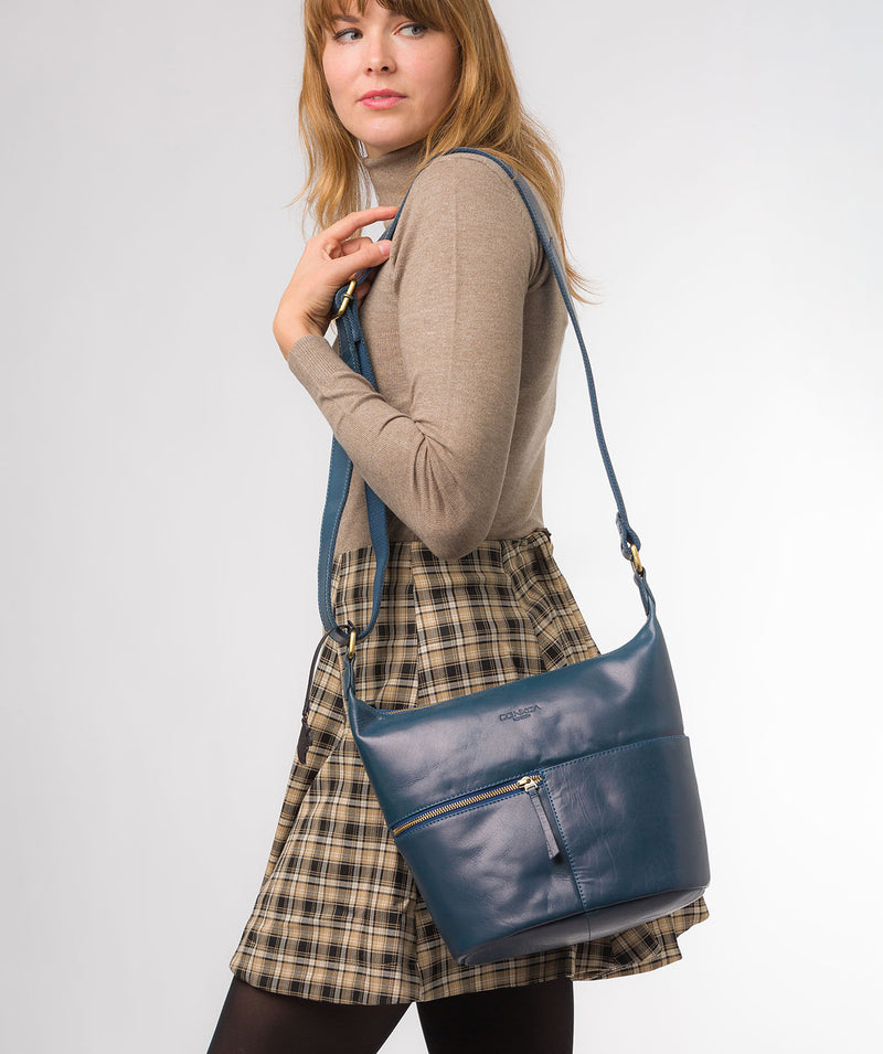 Conkca London Originals Collection #product-type#: 'Kristin' Snorkel Blue Leather Shoulder Bag