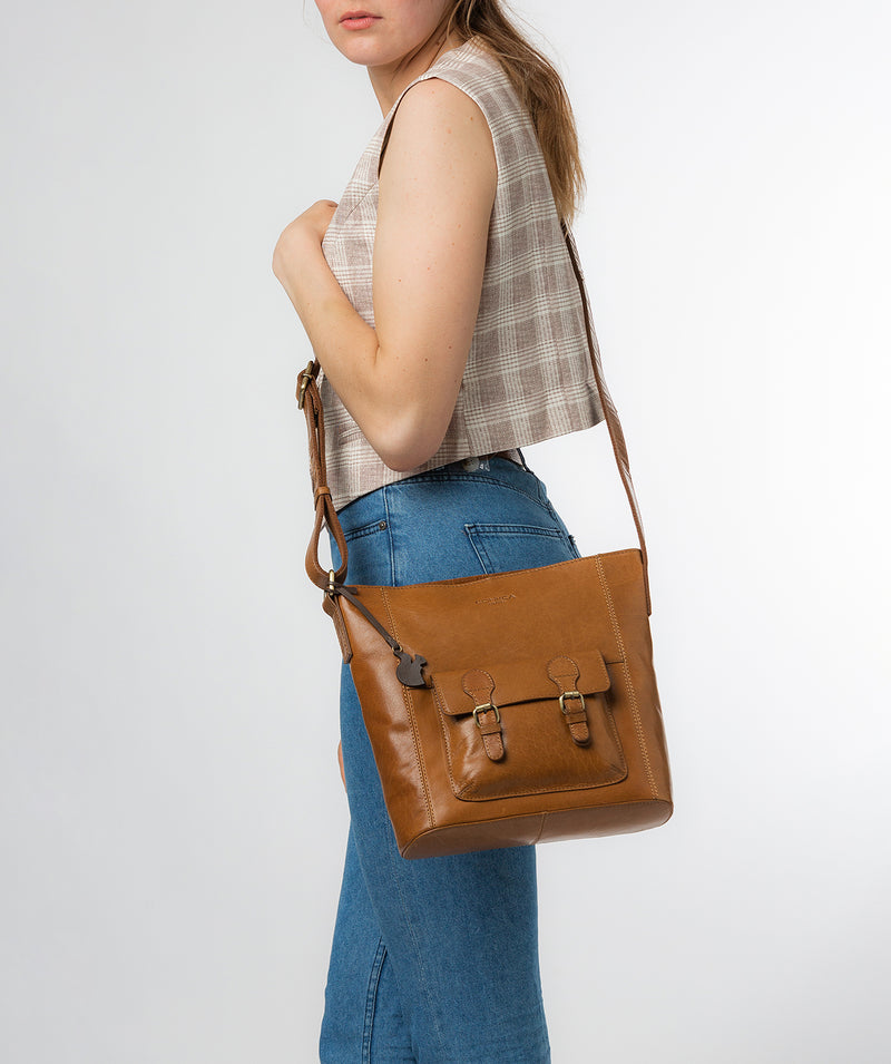 Conkca London Originals Collection #product-type#: 'Robyn' Dark Tan Leather Shoulder Bag
