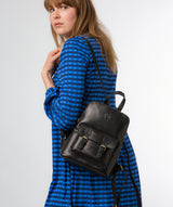 Conkca London Originals Collection #product-type#: 'Kendal' Black Leather Backpack