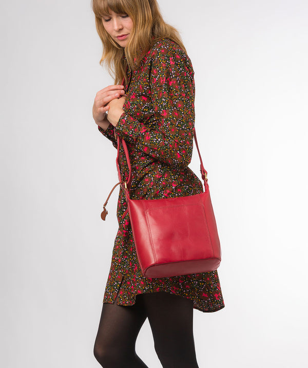 Conkca London Originals Collection #product-type#: 'Yasmin' Chilli Pepper Leather Cross Body Bag