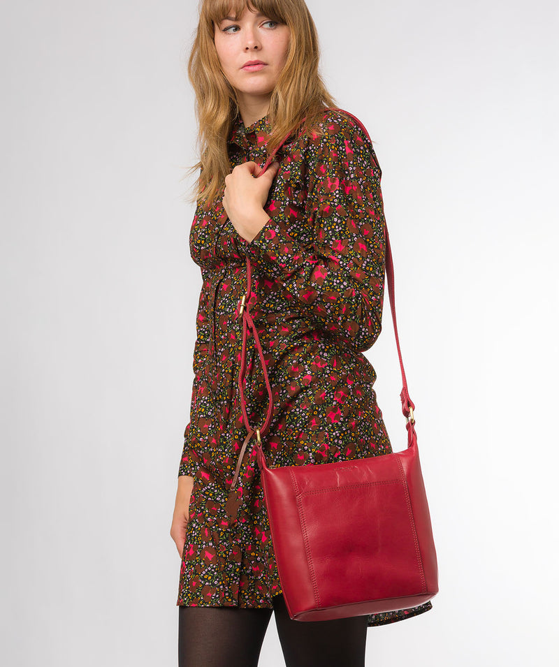 Conkca London Originals Collection #product-type#: 'Yasmin' Chilli Pepper Leather Cross Body Bag