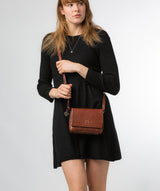 Conkca London Originals Collection #product-type#: 'Marta' Conker Brown Leather Cross Body Bag