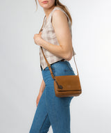 Conkca London Originals Collection #product-type#: 'Marta' Dark Tan Leather Cross Body Bag