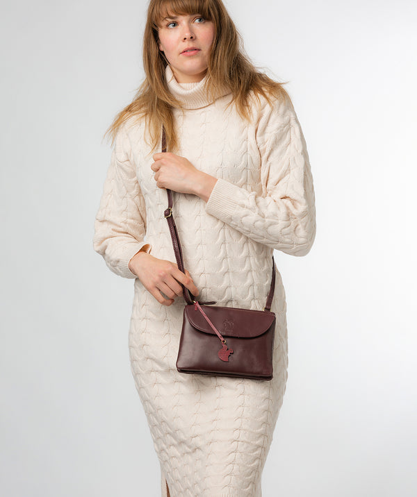 Conkca London Originals Collection #product-type#: 'Tillie' Plum Leather Cross Body Bag