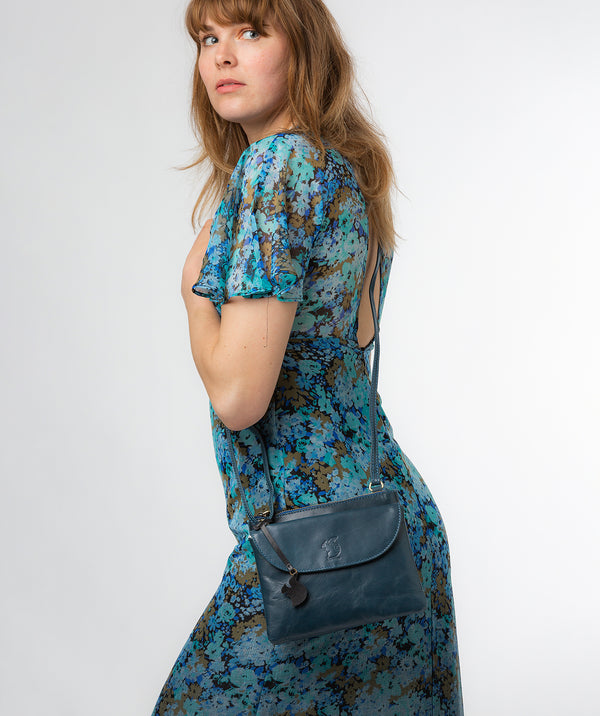 Conkca London Originals Collection #product-type#: 'Tillie' Snorkel Blue Leather Cross Body Bag