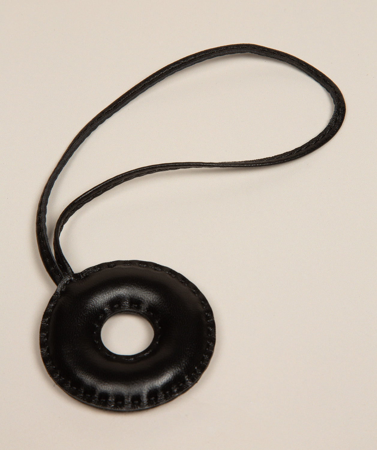 Black Leather Letter Charm