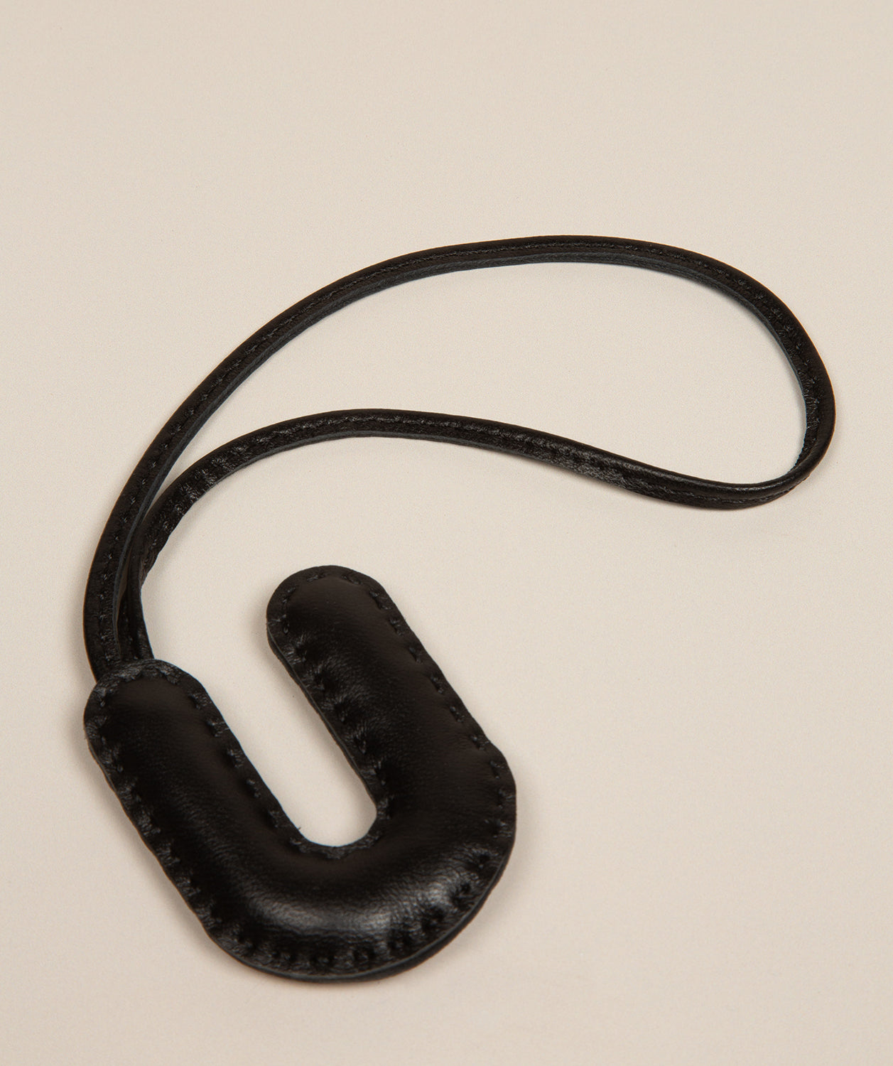 Black Leather Letter Charm