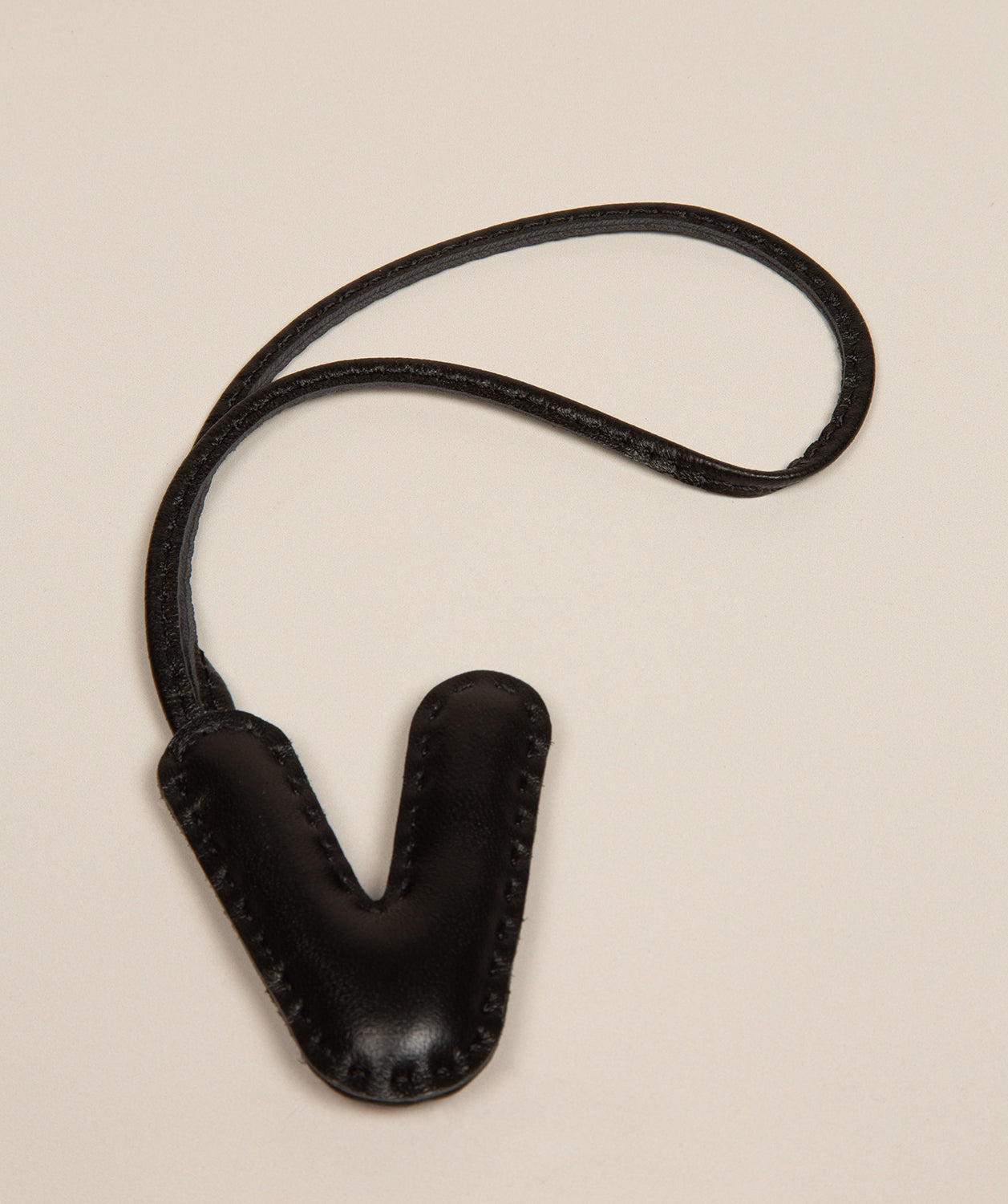 Black Leather Letter Charm