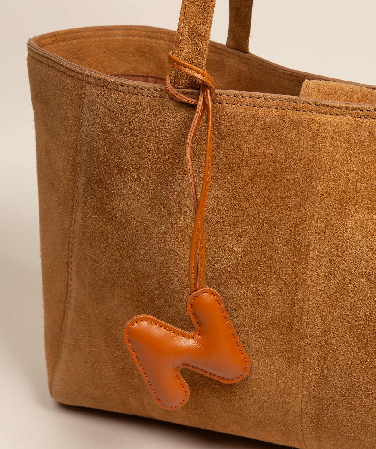 Tan Leather Letter Charm