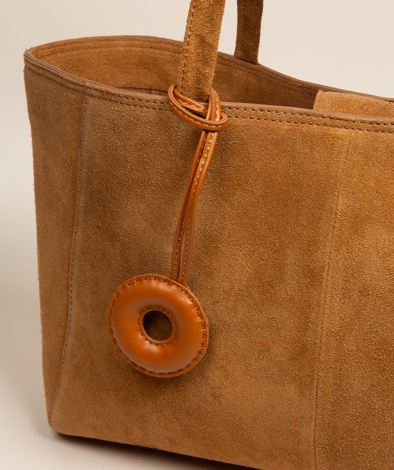 Tan Leather Letter Charm