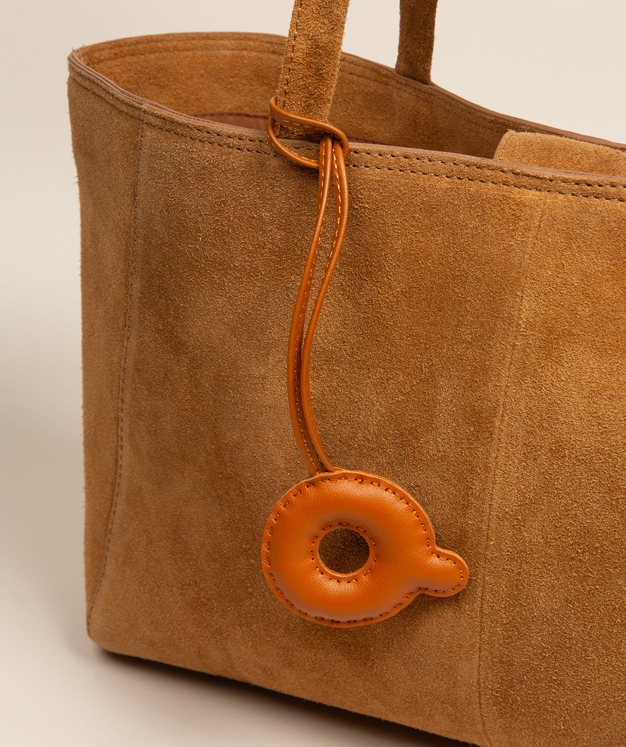 Tan Leather Letter Charm