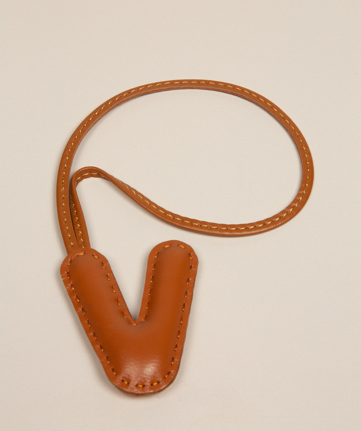 Tan Leather Letter Charm